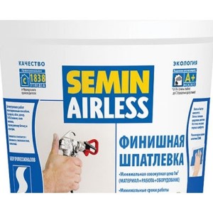 Шпатлёвка SEMIN AIRLESS CLASSIC (белая крышка). 25 кг. РФ.