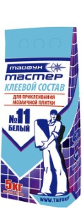 Тайфун-Мастер 11. РБ. Клей для плитки белого цвета. 5 КГ.
