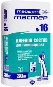 Клей для гипсокартона Тайфун Мастер №16. 30 кг. РБ.