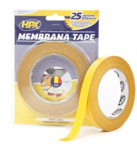 Лента двухсторонняя прозрачная MEMBRANA TAPE 15мм х 25м. Бельгия.