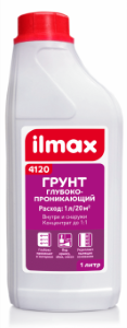 Грунтовка укрепляющая. ilmax 4120. Концентрат 1:1. РБ. 1л.