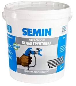 Грунт-краска SEMIN SOUS-COUCHE AIRLESS (Белая крышка). 22 кг. РФ.