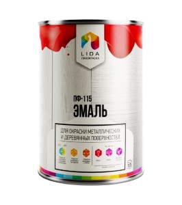 Эмаль ПФ-115 LIDA. Вишневая. 1 л. РБ.