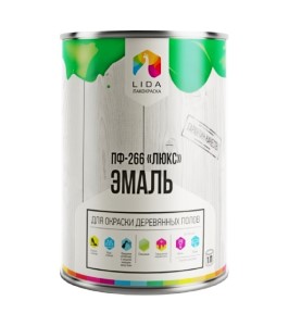Эмаль ПФ-266 «Люкс» LIDA. Желто-коричневая. 1 л. РБ.