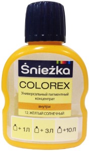 Колер Sniezka Colorex №12. Желто-солнечный. 100 мл. Польша.