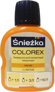 Колер Sniezka Colorex №13. Желтый. 100 мл. Польша.