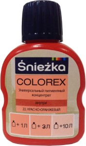 Колер Sniezka Colorex №21. Оранжевый. 100 мл. Польша.