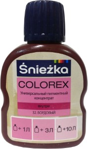 Колер Sniezka Colorex №32. Бордовый. 100 мл. Польша.