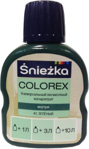 Колер Sniezka Colorex №41. Зеленый. 100 мл. Польша.