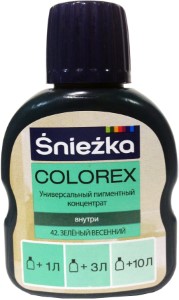 Колер Sniezka Colorex №42. Весенне-зенелый. 100 мл. Польша.