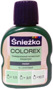 Колер Sniezka Colorex №45. Салатовый. 100 мл. Польша.