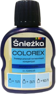 Колер Sniezka Colorex №51. Голубой. 100 мл. Польша.