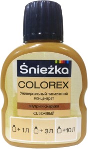 Колер Sniezka Colorex №62. Бежевый. 100 мл. Польша.