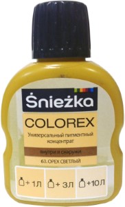 Колер Sniezka Colorex №63. Орех светлый. 100 мл. Польша.