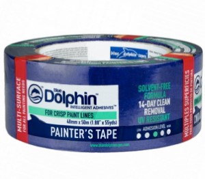 Лента малярная для деликатных поверхностей Blue Dolphin 48мм х 50м. Польша.