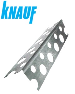 Угол перфорированный алюминиевый KNAUF. Длина 2,5 м. Латвия.