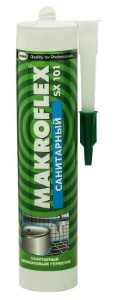 Силикон санитарный белый Makroflex SX101. 290 мл. Эстония.