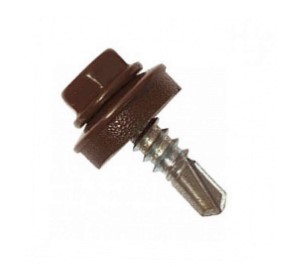Саморез кровельный DAXMER 5,5х19 мм RAL 8017 (шоколадно- коричневый), 250 шт. Тайвань.