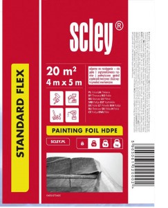 Плёнка укрывочная Scley. Польша. Толщина 7 мкм. Размер 4м х 5м.