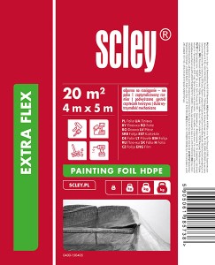 Плёнка укрывочная Scley. Польша. Толщина 15 мкм. Размер 4м х 5м.