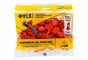 Зажим 2 мм. Система выравнивания плитки TLS Profi. В пачке 100 шт. РФ.