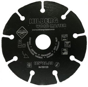 Круг алмазный Hilberg Super Wood 125мм х 22мм. По дереву. Китай.