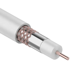Кабель коаксиальный REXANT RG-6U+Cu, 75 Ом, Cu/Al/Cu, 75%. Цена за м.п. РФ.