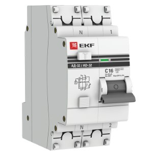 Дифференциальный автомат EKF PROxima АД-32, 1P+N, 16А, 30мА. Китай.