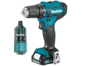 Аккум. дрель-шуруповерт MAKITA DF 333 DWYE4 в чем. + набор бит (12.0 В, 2 акк., 1.5 А/ч Li-Ion, 2 скор., 30 Нм, шурупы до 8 мм) (DF333DWYE4)