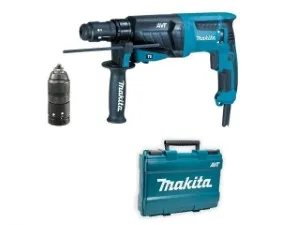 Перфоратор MAKITA HR 2631 FT в чем. (800 Вт, 2.4 Дж, 3 реж., патрон SDS-plus, ЗВП в комплекте, вес 2.8 кг) (HR2631FT)