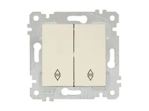Выключатель проходной 2-клав. (скрытый, без рамки, винт. зажим) кремовый, RITA, MUTLUSAN (10 A, 250 V, IP 20) (2200 404 0202)