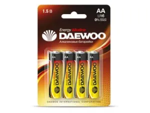 Батарейка AA LR6 1,5V Alkaline 2021 BL-4шт DAEWOO ENERGY (5029781)