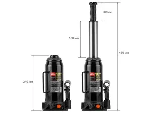 Домкрат гидравлический 10т бутылочный 240-480мм STARTUL AUTO (ST8019-10) (h min 240мм, h max 480мм) (ST8019-10)