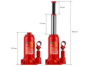 Домкрат гидравлический 4т бутылочный 170-340мм STARTUL AUTO (ST8018-04) (h min 170мм, h max 340мм) (ST8018-04)