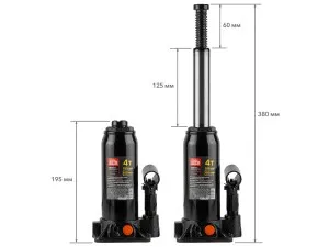 Домкрат гидравлический 4т бутылочный 195-380мм STARTUL AUTO (ST8019-04) (h min 195мм, h max 380мм) (ST8019-04)