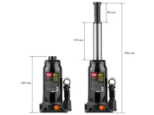 Домкрат гидравлический 6т бутылочный 200-405мм STARTUL AUTO (ST8019-06) (h min 200мм, h max 405мм) (ST8019-06)