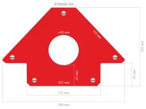 Угольник магнитный для сварки 34кг STARTUL PROFI (ST8500-34) (струбцина магнитная) (ST8500-34)