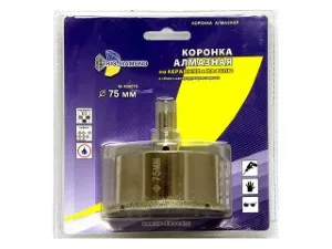 Коронка алмазная  d 75 мм по керамике и кафелю TRIO-DIAMOND (400075)