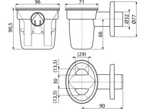 Воронка с шариком для сбрасываемого конденсата DN32, Alcaplast (AKS1Z-BL-01)