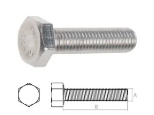 Болт М10х70 шестигр., нерж.сталь (А2), DIN 933 (50 шт в уп.) (STARFIX) (SM-18835-50)