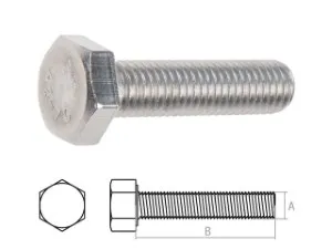 Болт М12х80 шестигр., нерж.сталь (А2), DIN 933 (25 шт в карт. уп.) (STARFIX) (0933212-80)