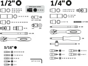 Набор головок и бит 110пр. 1/4