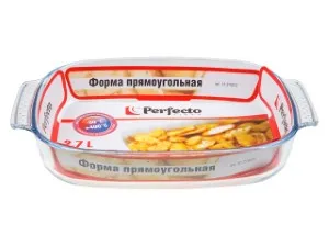 Форма из жаропрочного стекла, 2.7 л, прямоугольная, 344х223х61 мм, PERFECTO LINEA (12-270010)