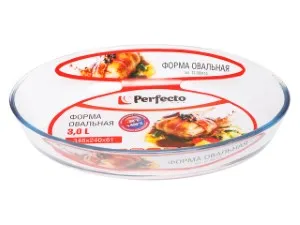 Форма из жаропрочного стекла, 3.0 л, овальная, 348х240х64 мм, PERFECTO LINEA (12-300110)