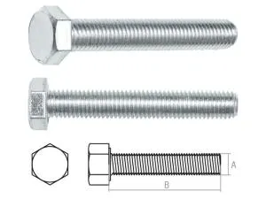 Болт М16х80 мм шестигр., цинк, кл.пр. 5.8, DIN 933 (10 шт в карт. уп.) STARFIX