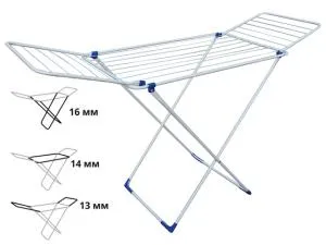 Сушилка для белья напольная, 18м, серия Stella, бело-синяя, PERFECTO LINEA (Сушильное полотно - 18 метров, размер 172х56х90.)