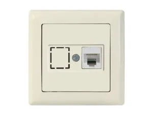 Розетка компьютерная 1xRJ45 (Cat6, скрытая) кремовая, DARIA, MUTLUSAN ((RJ 45)   8-pin, соединения типа 568A или 568B)