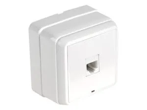 Розетка компьютерная 1хRJ45 (Cat5e, открытая) белая, BRON, MUTLUSAN (16 A, 250 V, IP 20)