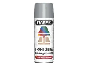 Грунтовка антикоррозийная серый STARFIX 520мл (7040) (Серое окно)