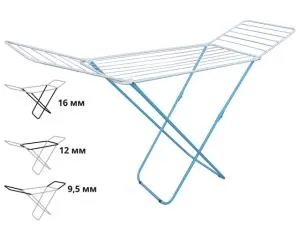 Сушилка для белья напольная, 18м, серия Bona, бело-голубая, PERFECTO LINEA (Сушильное полотно - 18 метров, размер 180х50х90.)